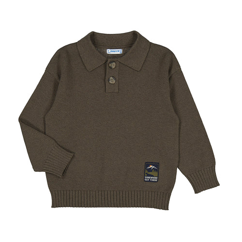 Oregano Long Sleeve Polo Sweater