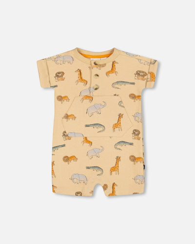 Jungle Friends French Terry Romper