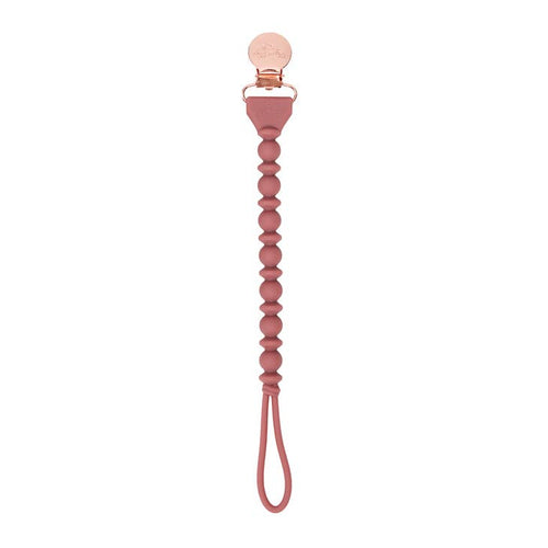 Rosewood Bead Sweetie Strap™ Silicone Pacifier Clip