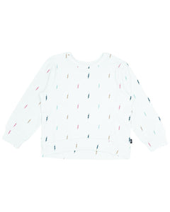 Dusty White Bright Bolts Hacci Pullover