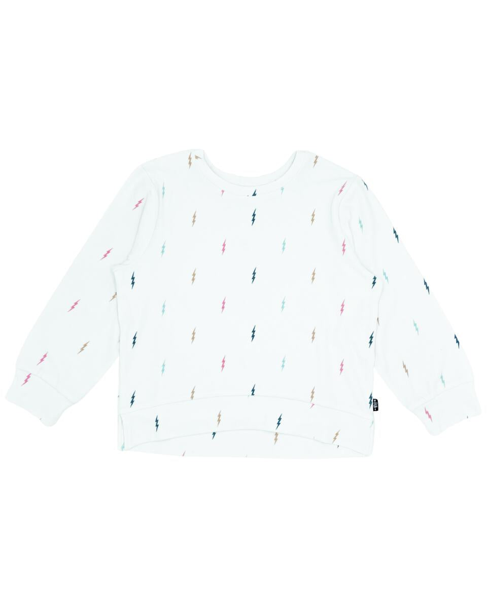 Dusty White Bright Bolts Hacci Pullover