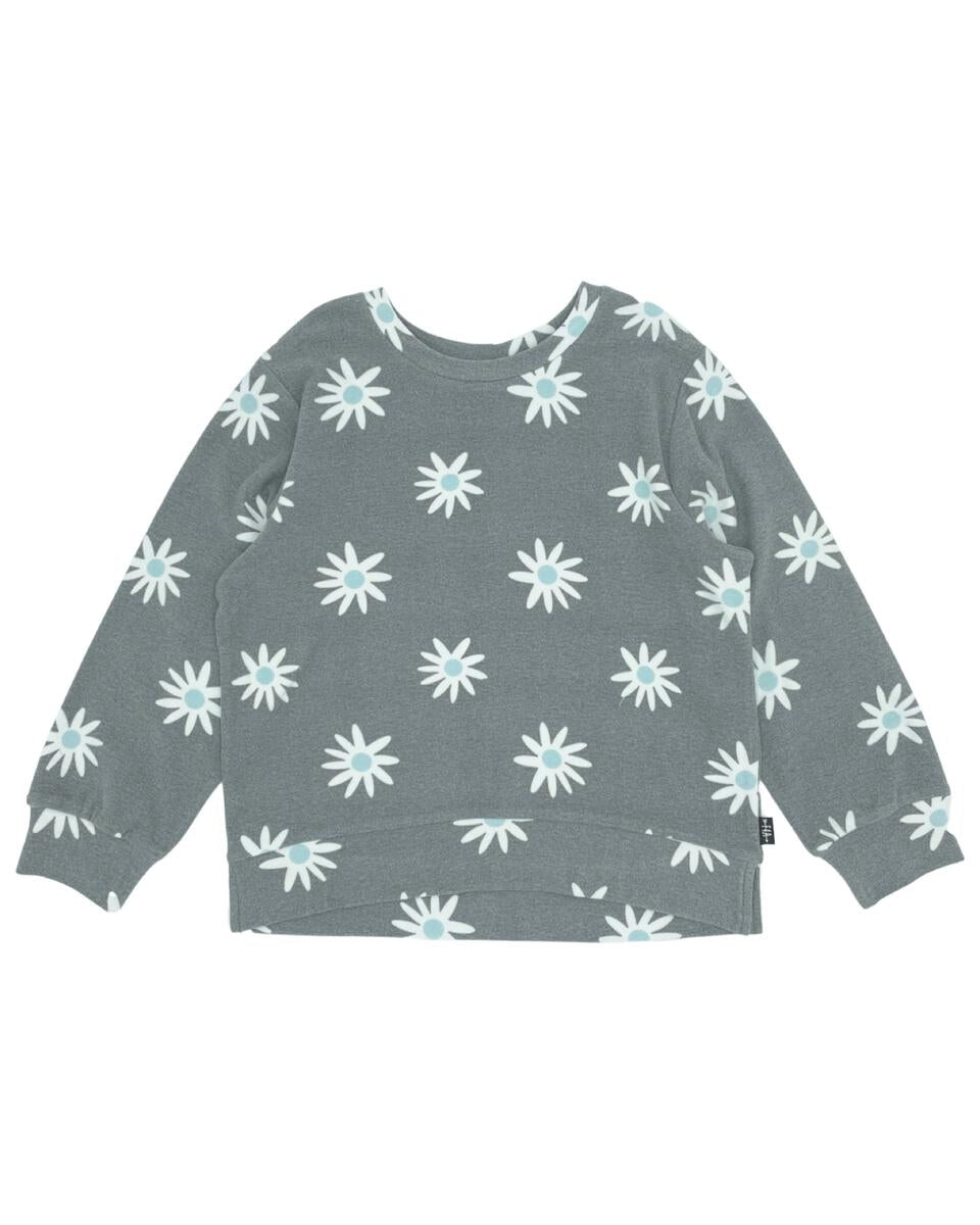 Charcoal Floral Rivi Hacci Pullover