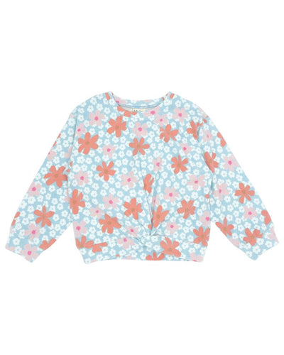 Crystal Blue Floral Zephyr Hacci Pullover