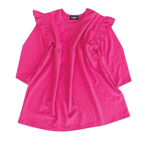 Hot Pink Ruffle Circle Dress