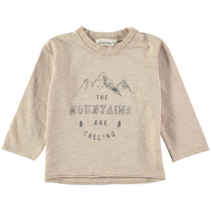 Beige Mountains Long Sleeve Tee