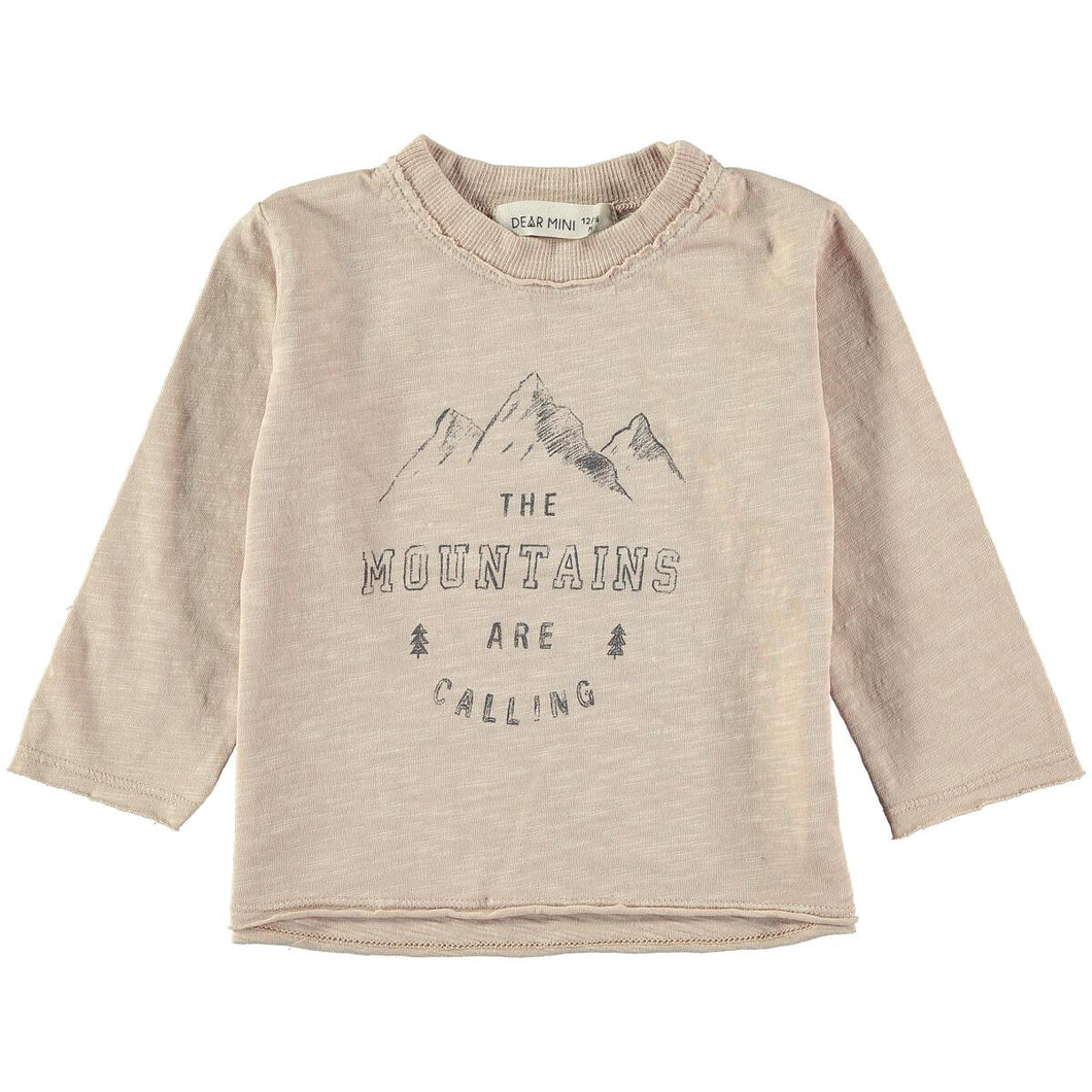 Beige Mountains Long Sleeve Tee