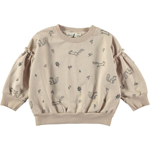 Beige Squirrels & Flowers Sweatshirt