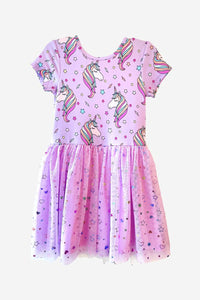 Lilac Pastel Unicorn Tulle Be Happy Dress