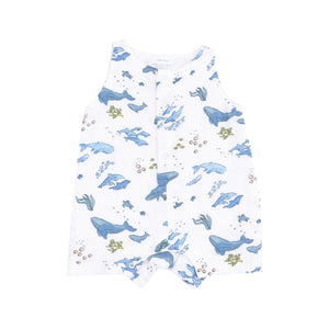 Watercolor Whales Shortie Romper