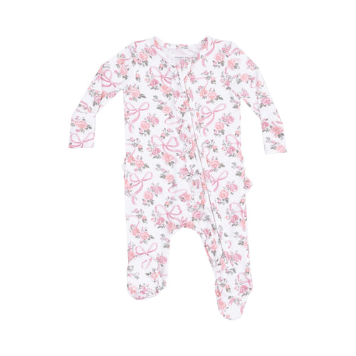 Ribbons and Flowers 2 Way Zip Footie