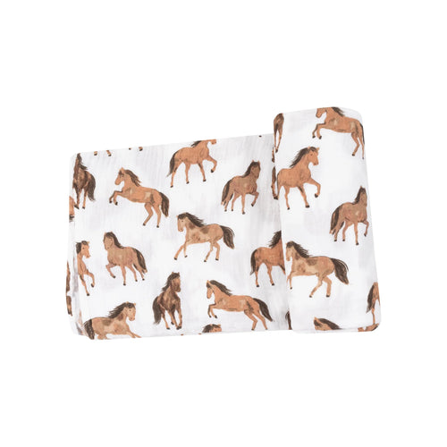 Horses Swaddle Blanket