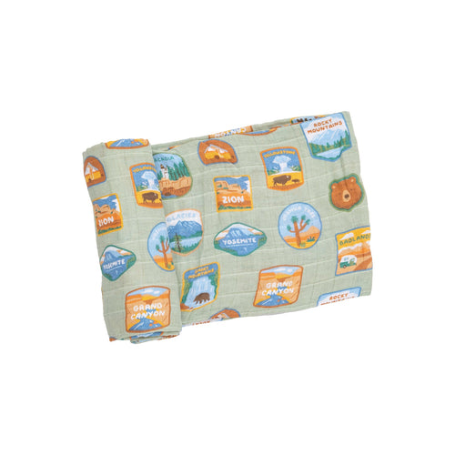 National Park Patches Swaddle Blanket