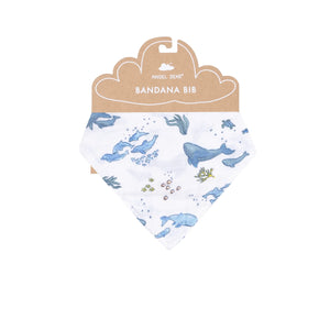Watercolor Blue Whales Bandana Bib
