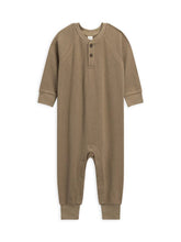 Load image into Gallery viewer, Spruce Organic Baby Crosby Waffle Henley Romper