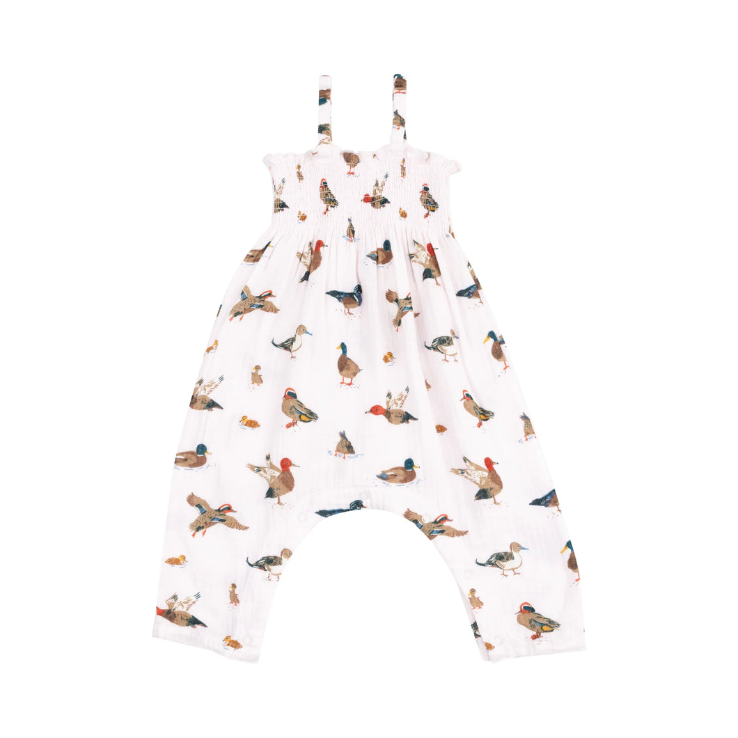 Pink Ducks Smocked Romper