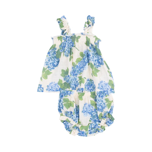 Watercolor Hydrangeas Ruffly Strap Set