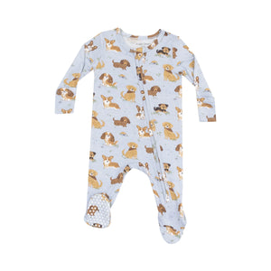 Blue Best Friend Dogs 2 Way Zip Footie