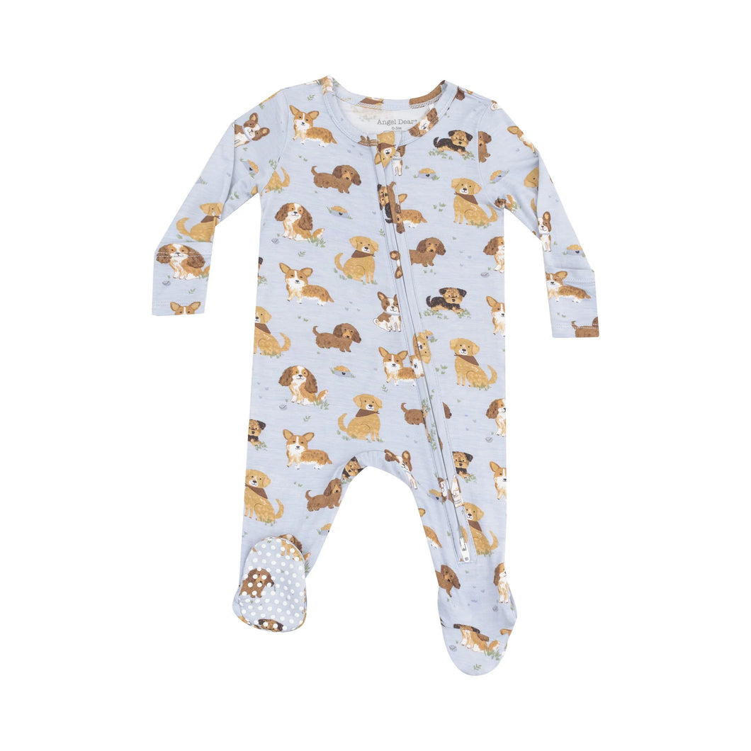 Blue Best Friend Dogs 2 Way Zip Footie