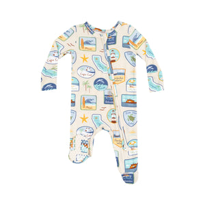 Beach Patches 2 Way Zip Footie