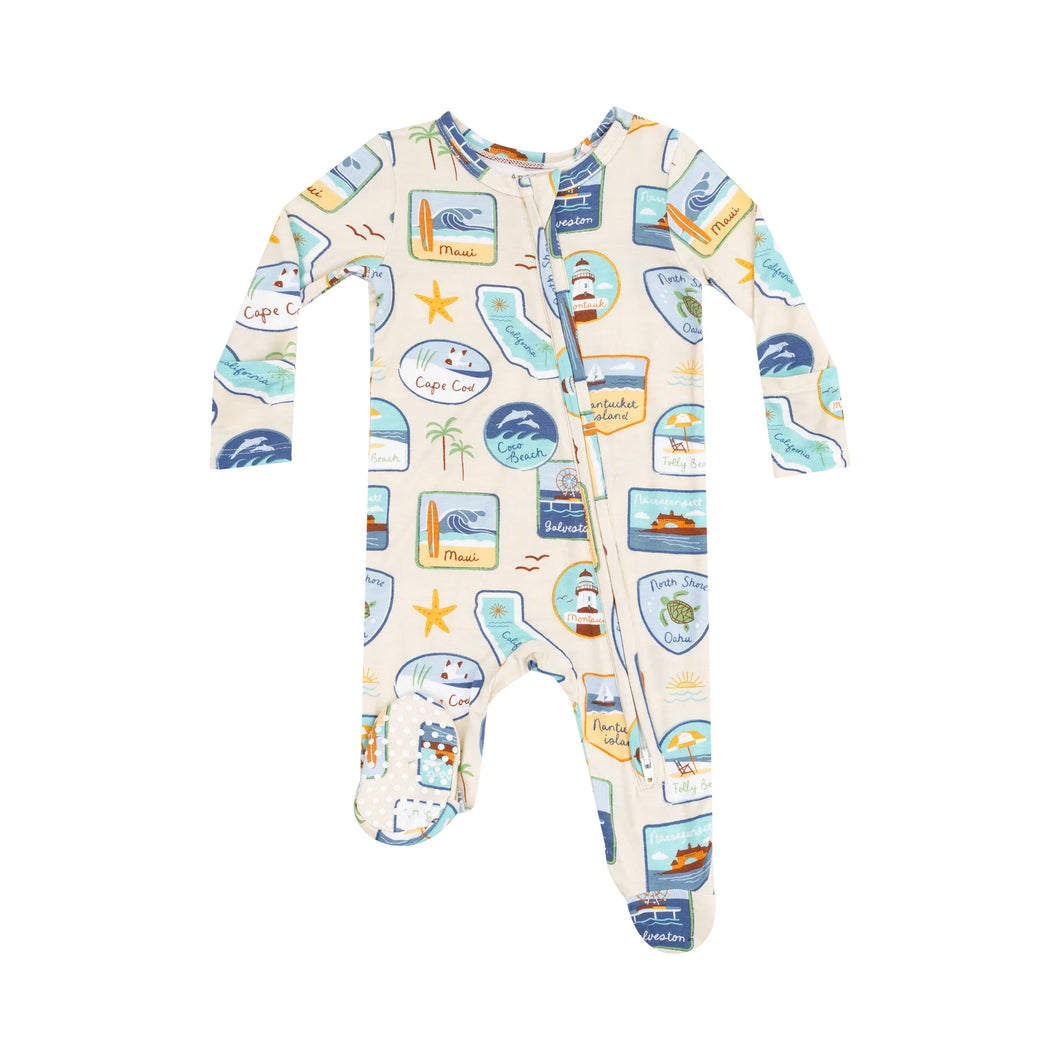 Beach Patches 2 Way Zip Footie
