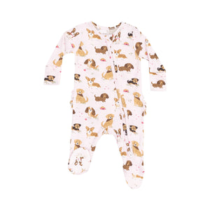 Pink Best Friend Dogs 2 Way Zip Footie
