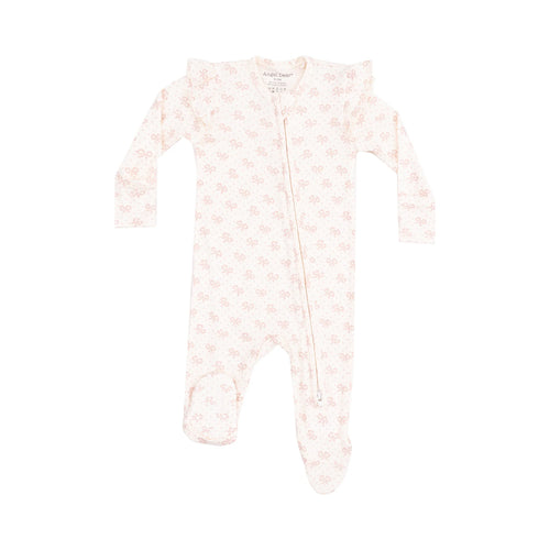 Vintage Mini Bows 2 Way Zip Footie