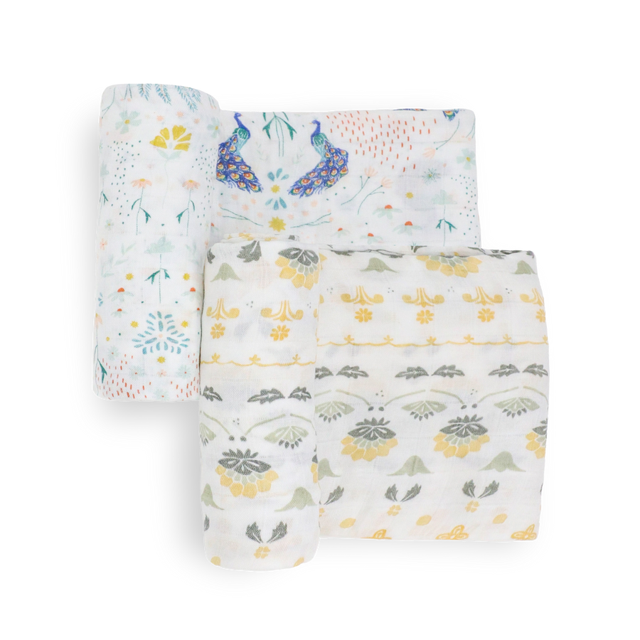 Peacock Muslin Swaddle Blanket Duo