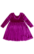 Load image into Gallery viewer, Berry Velour Steph Dress