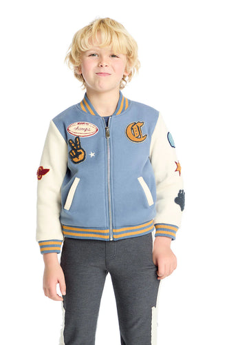 Steel Blue Stonewash Bomber Jacket