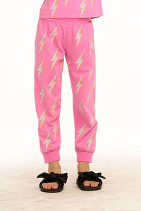 Pink Lightening Bolt Jogger