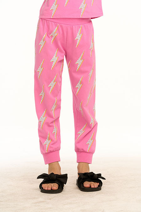 Pink Lightening Bolt Jogger