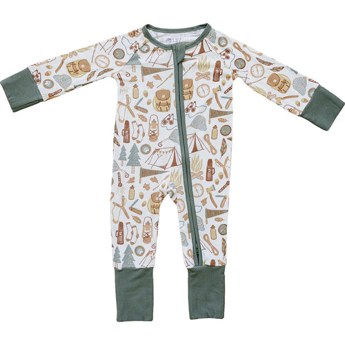 Camping Trip Ribbed Bamboo Footie
