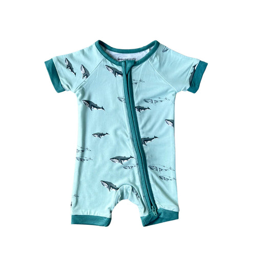 Oceanic Whales Summer Zip Romper