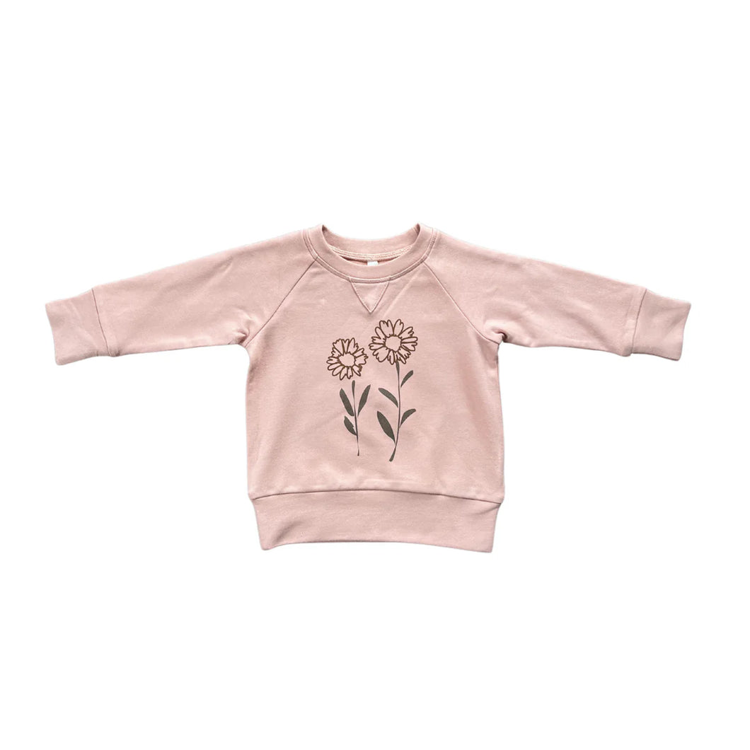 Hand Drawn Daisy Raglan Sweatshirt