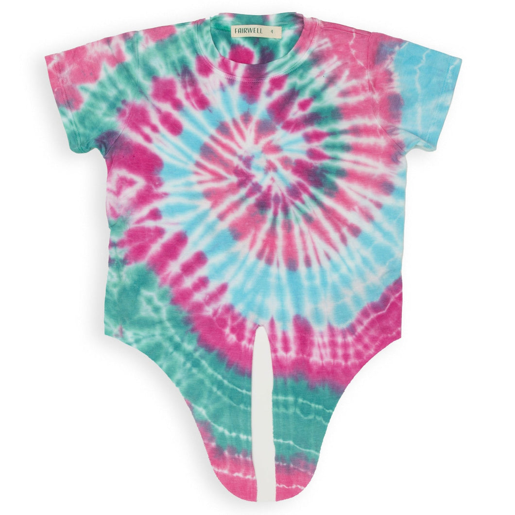 Magenta Spiral Tie-Front Beach Tee