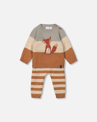 Sage & Cinnamon Colorblock Fox Baby Set