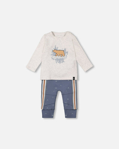 Oatmeal & French Navy Bear Baby Set