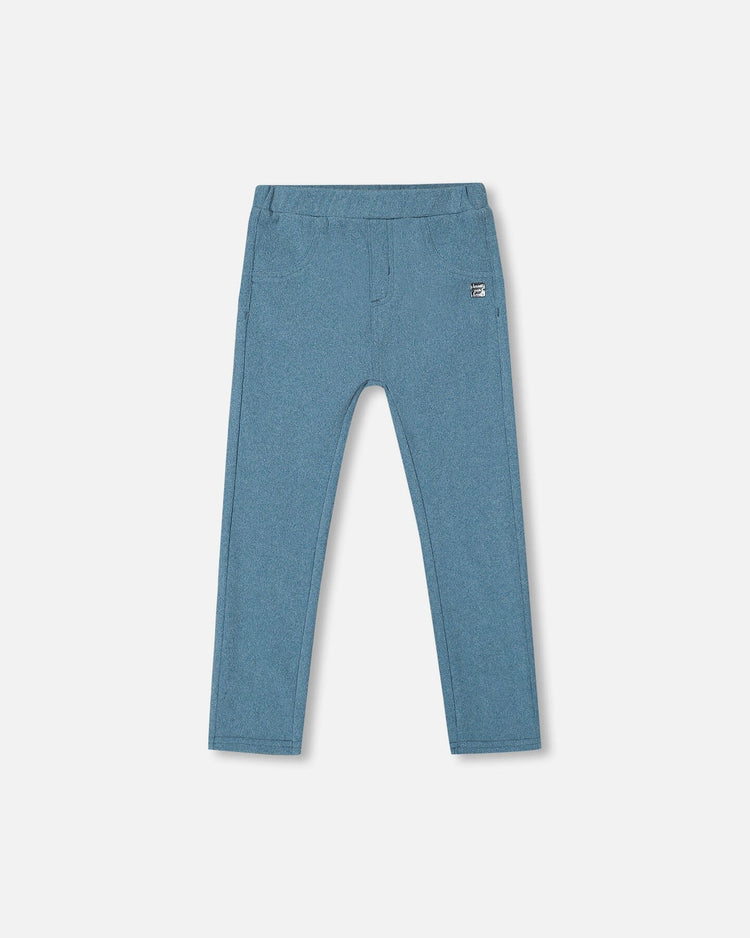 Blue Heavy Jersey Leggings