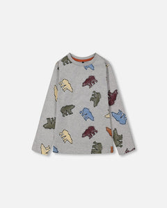 Grey Mix Bear Long Sleeve Tee