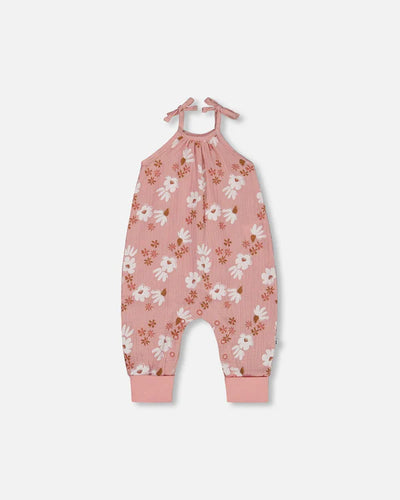 Floral Muslin Tie Baby Jumper