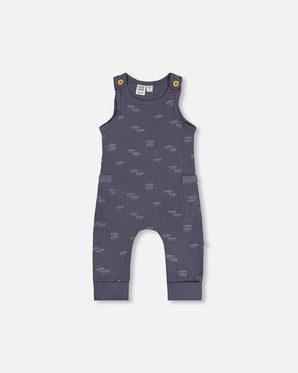 Paper Boats Muslin Baby Jumpsuit