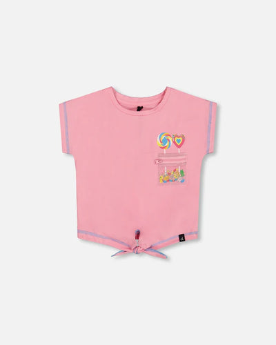 Prism Pink Lollipop Tie Front Tee