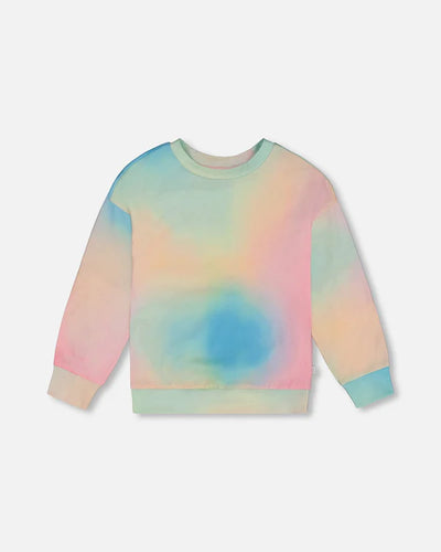 Rainbow Gradient Printed Long Sleeve Top
