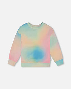 Rainbow Gradient Printed Long Sleeve Top