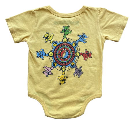 Yellow Grateful Dead Circle Dancing Bears Onesie