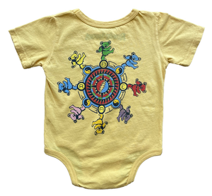 Yellow Grateful Dead Circle Dancing Bears Onesie
