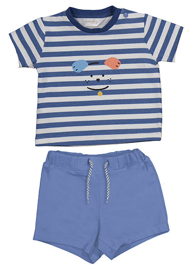 Blue Striped Doggy Short Set