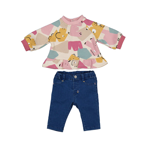 Abstract Animal Baby Denim Set
