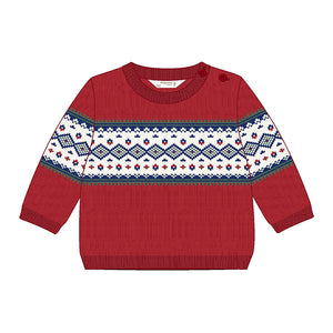 Cherry Jacquard Baby Sweater