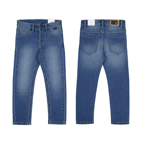Medium Blue Boys Slim Fit Denim